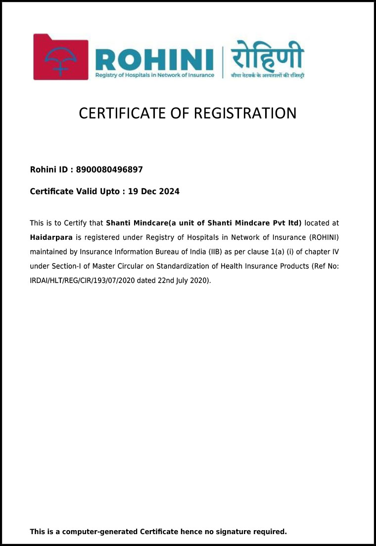 ROHINI Registration Certificate